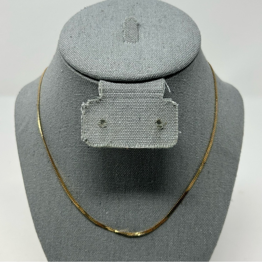 Vintage Monet Gold Tone Classic Snake Style Chain Necklace 16.5"